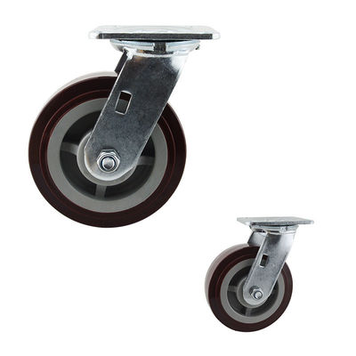 Ball Bearing 6" Polyurethane Industrial Wheelssurface Galvanized Surface