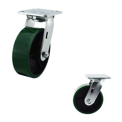 2 Inch Industrial Green PU Heavy Trolleys Swivel Wheel With Ball Bearing