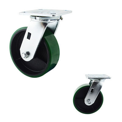 2 Inch Industrial Green PU Heavy Trolleys Swivel Wheel With Ball Bearing