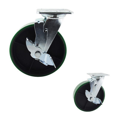 8 Inch Wheel High Capacity PU Iron Locking Swivel Castors