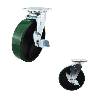 8 Inch Wheel High Capacity PU Iron Locking Swivel Castors