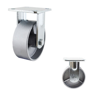 5 Inch Silver Furniture Roller Bearing Fixed Wheel Castors