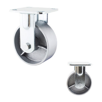 5 Inch Silver Furniture Roller Bearing Fixed Wheel Castors