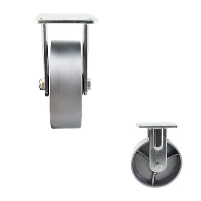 OEM 6x2 Inch Solid Silver Wheel Heavy Duty Fixed Cast Iron Casters