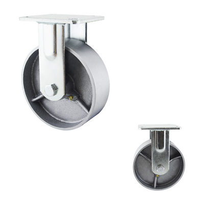 OEM 6x2 Inch Solid Silver Wheel Heavy Duty Fixed Cast Iron Casters