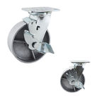 Top Plate Steel Wheel 280kg Capacity Side Lock 150mm Castor Wheels