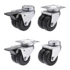 2 Inch Twin Wheel Castor Trolley Wheels , Industrial Trolley Wheels