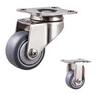 1.5 Inch TPR Soft Wheels Stainless Steel Rigid Plate Casters For Sale