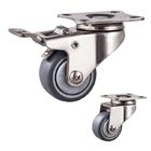 1.5 Inch TPR Soft Wheels Stainless Steel Rigid Plate Casters For Sale