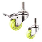 WBD Waterproof 2 Inch PU Stainless Steel Threaded Stem Casters With Locks