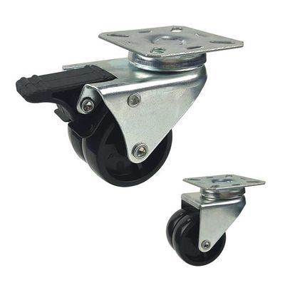 2 Inch Black Plastic Lockable Swivel Casters Solid type