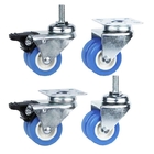 2" Twin Wheel PVC Blue Color Light Duty Swivel Casters For Home Appliances
