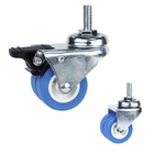 PVC 154lbs Loading 50mm Threaded Stem Casters With Brakes For Washing Machines
