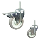 4inch Square Plate Swivel Head Gray TPR Soft Light Duty Casters