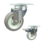 4inch Square Plate Swivel Head Gray TPR Soft Light Duty Casters