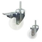 White Threaded Stem Rotating Head 4 Inch Caster With Pressed Bracket