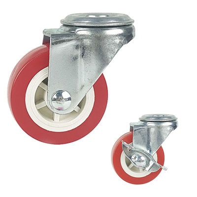 88LBS Capacity Swivel Type Light Duty Casters Red color