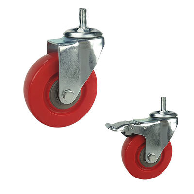 4" Red 198LBS Medium Duty Casters Double Ball Bearing