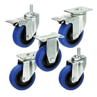 4" Blue Wheel Soft TPR Swivel Plate Medium Duty Trolley Casters Wholesales China