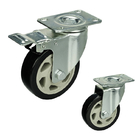 Gray Polyurethane 4 Inch Ball Bearing Casters With 300 Lbs Load Capacity