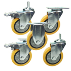 6 Inch Swivel Threaded Stem Industrial Trolley Caster Wheels 150KG