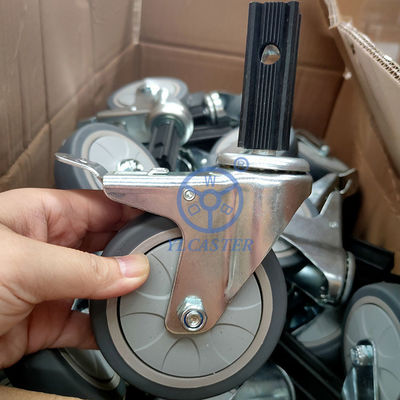 100mm TPR Trolley Wheels Heavy Duty With Square Stem