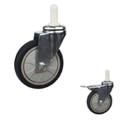 4 Inch Expanding Stem TPR Food Cart Wheels Soft Type Casters For Service Carts Manufacturer China
