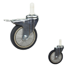 4" Expanding TPR Lockable Trolly Cart Casters Soft Trolley Wheels With Covers