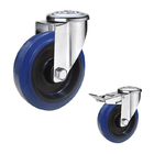 Customizable Bolt Hole Swivel Soft Rubber Caster Wheels 200mm Size