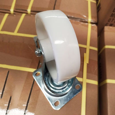 OEM 8 Inch White Total Brake Nylon Swivel Wheel Castors Heavy Duty