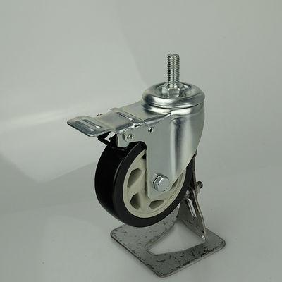 150mm Total Brake Threaded Stem Hollow Core Ball Bearing Medium Duty Casters