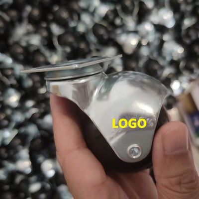 50mm Diameter Black Plastic Top Plate Ball Casters With Side Brake