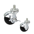 No Brakes 10x15mm Threaded Stem Ball Casters For Chairs