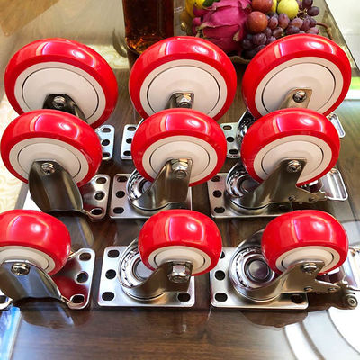 Zinc Plating Stainless Steel Thread Stem Casters 304 Stainless Steel Bracket 500 Lbs Load Capacity