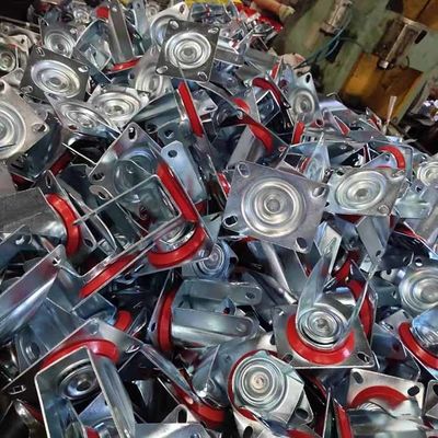 85mm Rubber Casters Swivel Threaded Stem 110lbs Capacity
