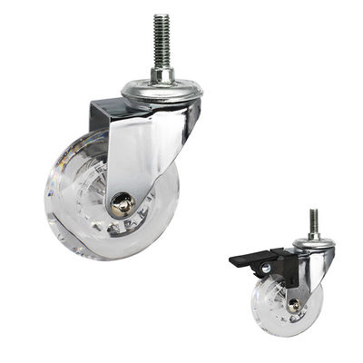 M11x22mm Grip Ring Stem Stem Swivel Silent Pu Wheel Soft Twin Wheel Chair Casters