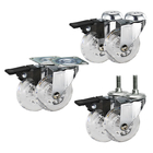 3 Inch Swivel PU Casters For Chairs Bolt Hole Type Silent Clear Castors
