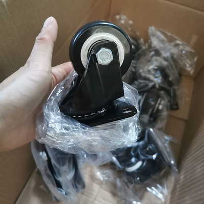 PU Wheel Soft 1.5" Rigid Plate Light Duty Castors For Shelves