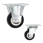 PP Core Rigid Wheel 2" Fixed Plate Soft Light Duty Casters For Small Trolleys