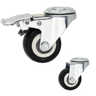 360 Dgree Rotating PVC Swivel Locking Castors 2" Bolt Hole Wheels With Double Ball Bearing