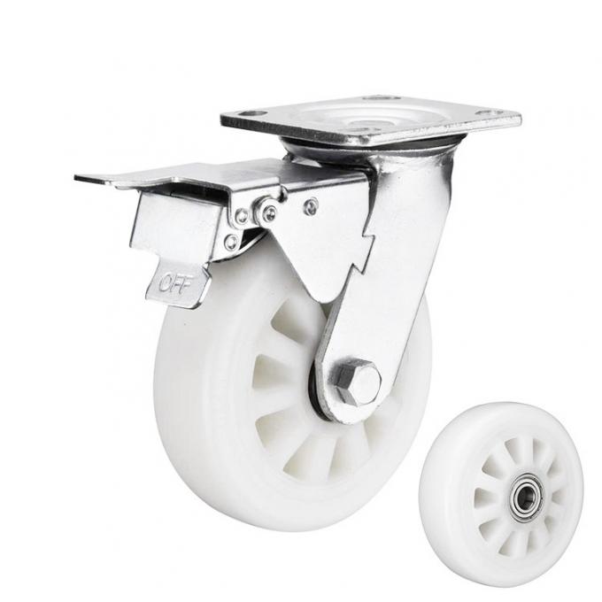 6 Inch Heavy Duty Solid White Wheel 350KG Bearing Nylon Trolley Caster Wheels OEM China