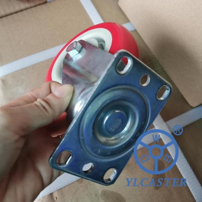 100mm Swivel Red PVC Casters Economical Trolley Wheels 90KG Capacity 0