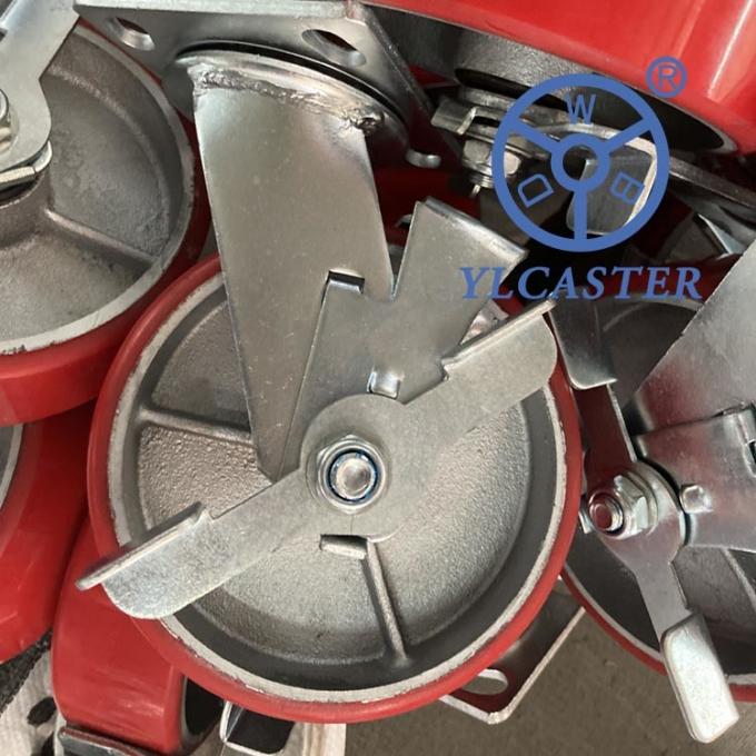 4 Inch 5 Inch 6 Inch 8 Inch Iron Polyurethane Caster Wheels Heavy Duty 0