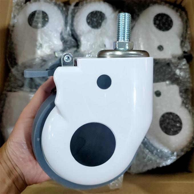 5 Inch Soft Wheel Screw Medical Bed Casters Grey TPR Anti-Winding Silent Hospital Bed Caster Wheels Wholesales 0