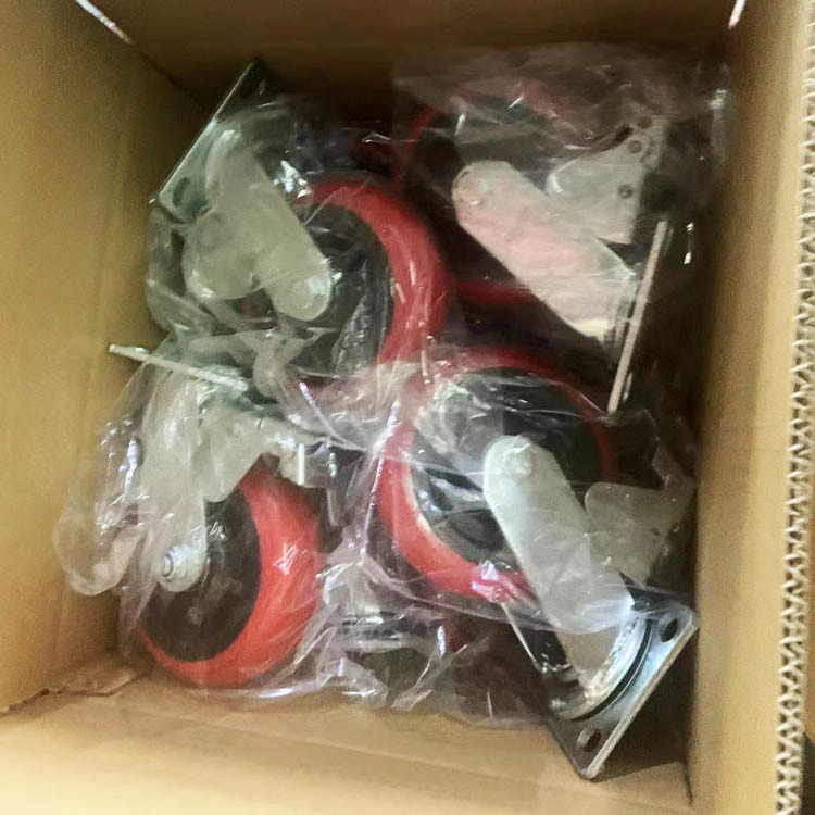 8 Inch Red PVC Korea Type Trolley Wheels Ball Bearing Heavy Duty Swivel ...