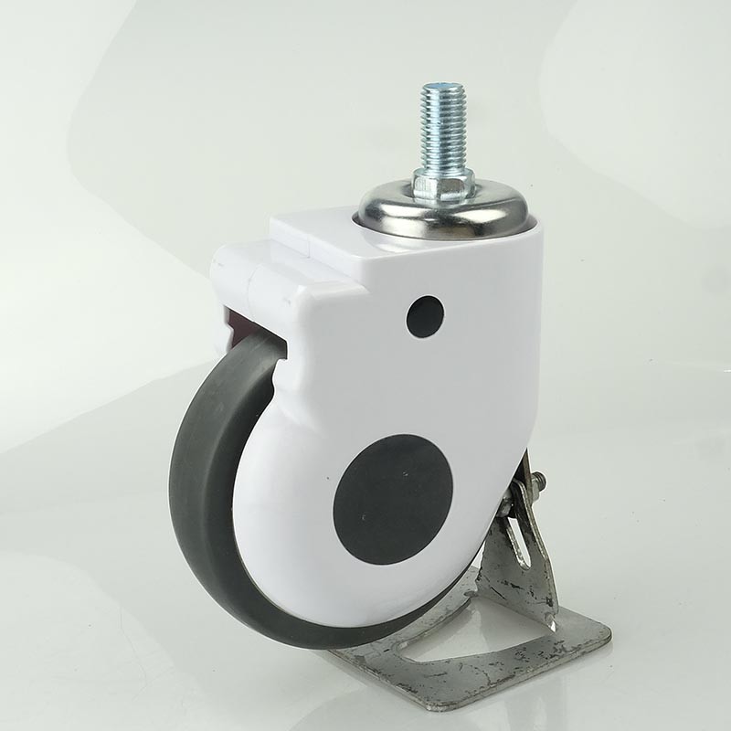 5 Inch Soft Wheel Screw Medical Bed Casters Grey TPR AntiWinding Silent Hospital Bed Caster