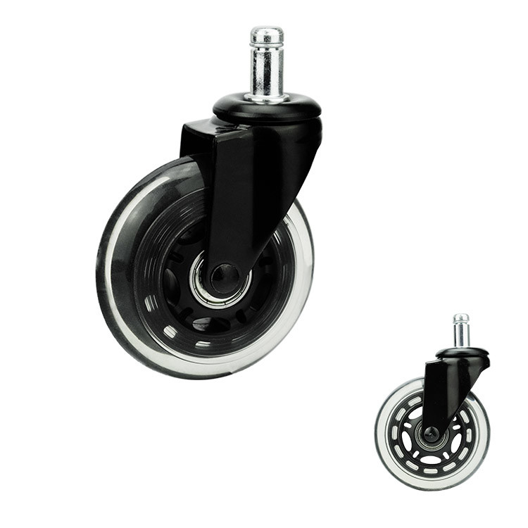2.5 Inch Office Chair Casters Transparent PU Casters Sets Silent Wheels