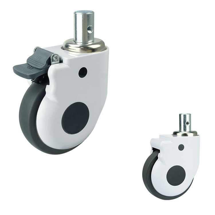 5'' Medical Bed Casters 125kg Stem Type Anti Winding Hospital Wheels