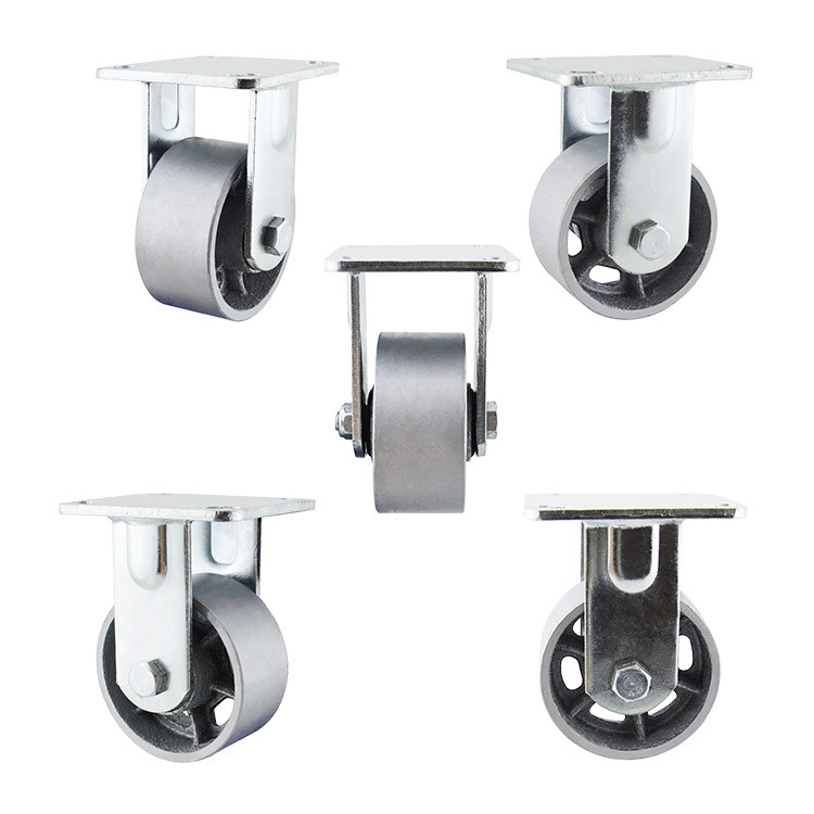 100x50mm 440LBS Capacity Cast Iron Hollow Core Rigid Furniture Casters