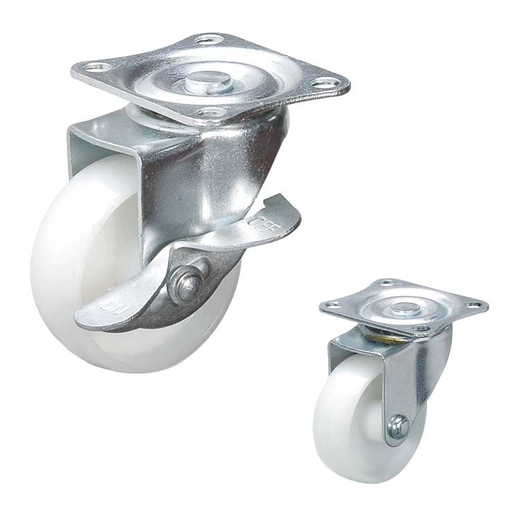 2" White Color 132LBS Capacity Swivel Lock Nylon Casters